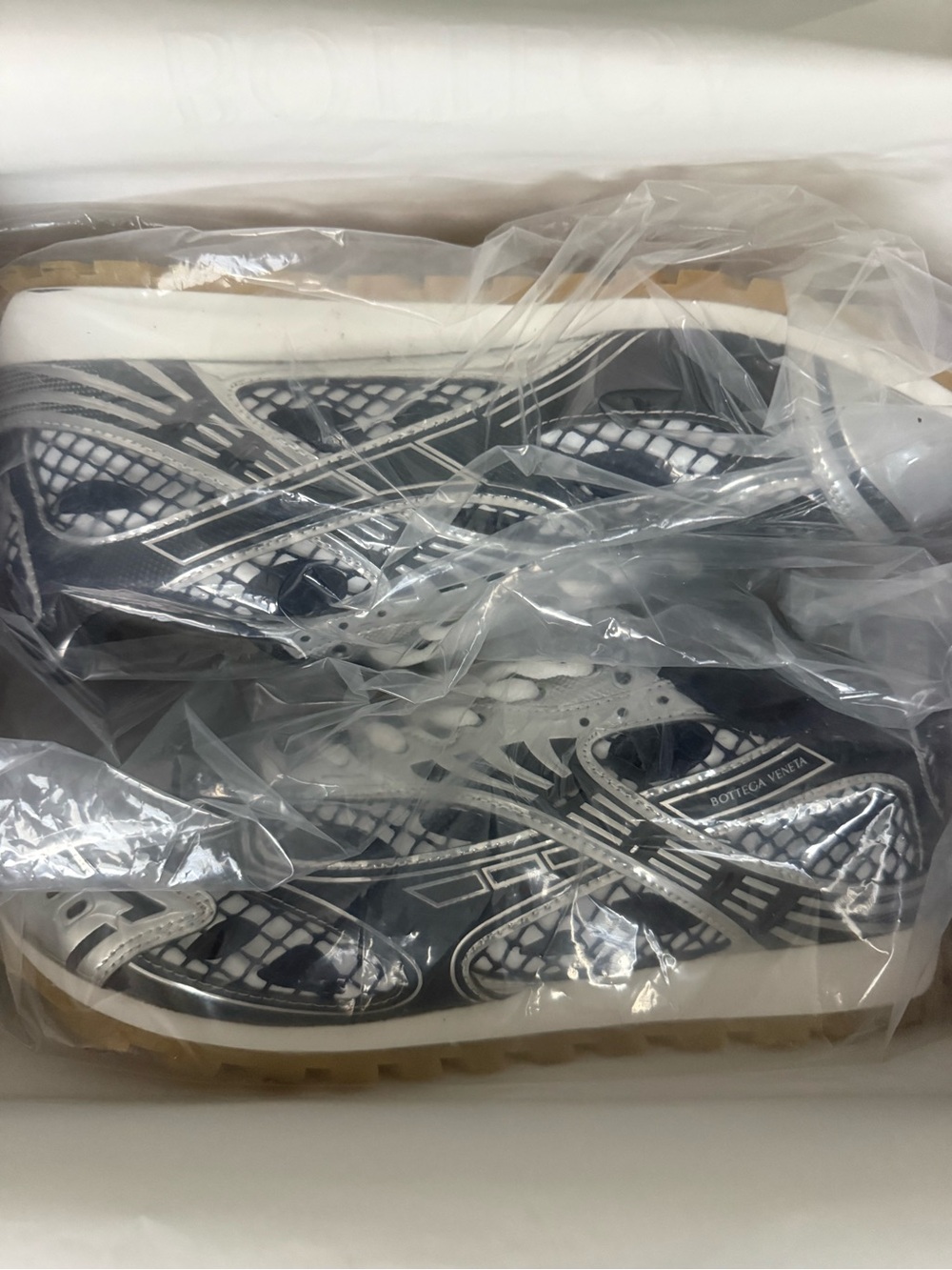 Bottega Veneta Men Navy, White & Gum-Trim Sneakers